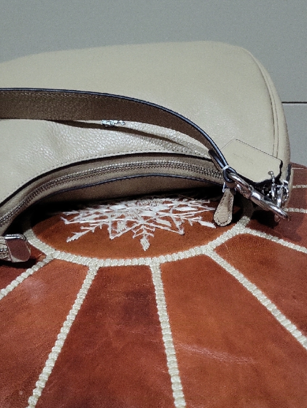 Coach Pebbled Leather Shoulder Bag in Tan - Picture 9 of 10